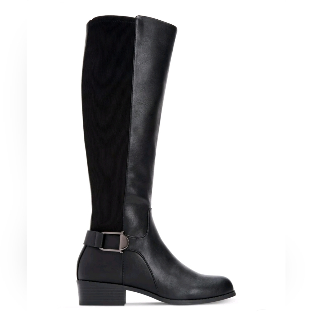 Alfani Kallumm Almond Toe Knee High Fashion Boots Color Black Size 7.5M